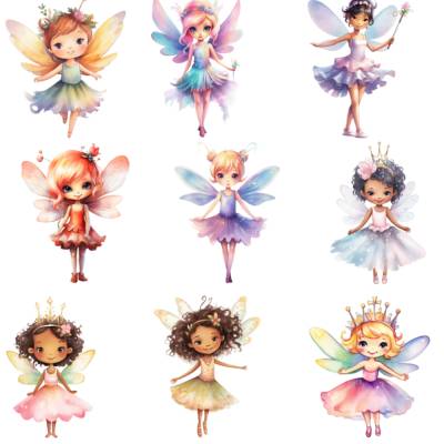 Bügelbilder Bügelmotiv Fee Elfe Prinzessin Magie Mädchen Baby Höhe 20cm