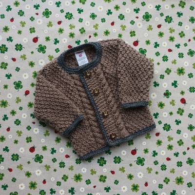 Trachtenjacke braun anthrazit Junge Taufe Hochzeit Janker gestrickt Taufkleidung Taufgeschenk Geschenk Kindergeburtstag 