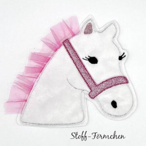 Große Pony Lulu-Applikation weiß