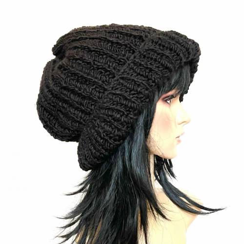 Long Beanie, Strickmütze, Wintermütze, Chunky , Mütze, Für Damen, Für Männer ! Schwarz!