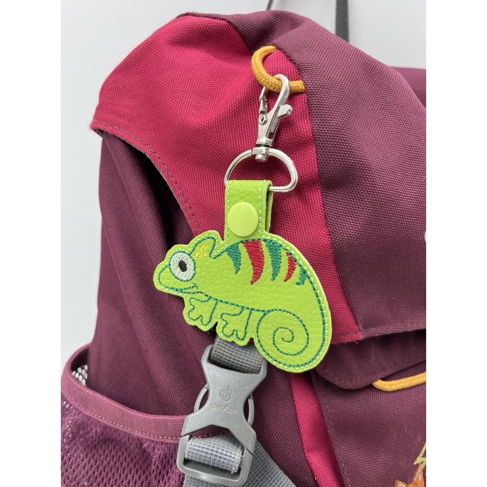 Stickdatei ITH Chamaeleon Anhänger Schlüsselanhänger Bild 7