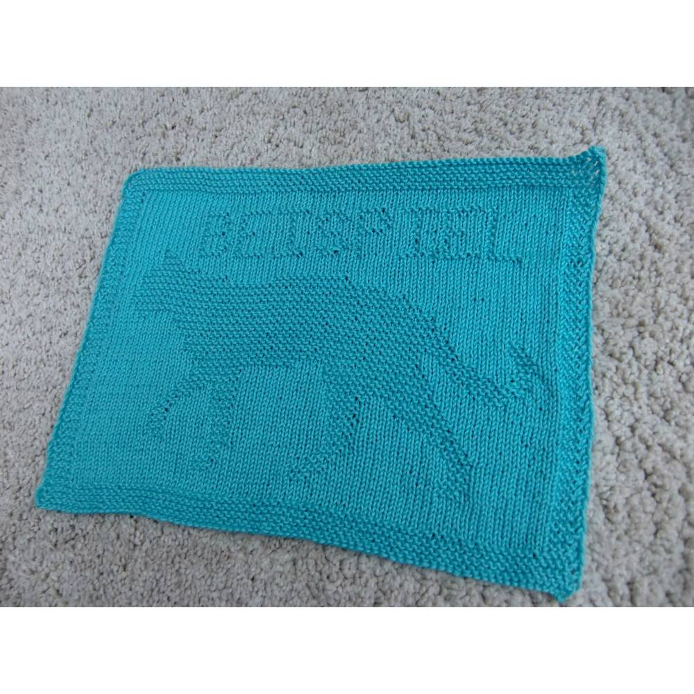 Cut & Create: DIY Strickanleitung Pfotentuch mit Wunsch-Namen (Motiv: Katze) Bild 1