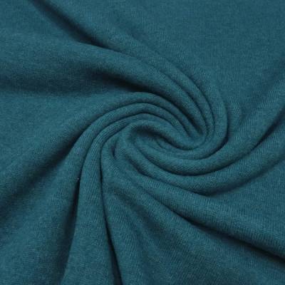 Stoff Ital. Strickstoff 100% Merino Merinostrick Wolle uni petrol melange Kleidestoff Kinderstoff Merinostoff