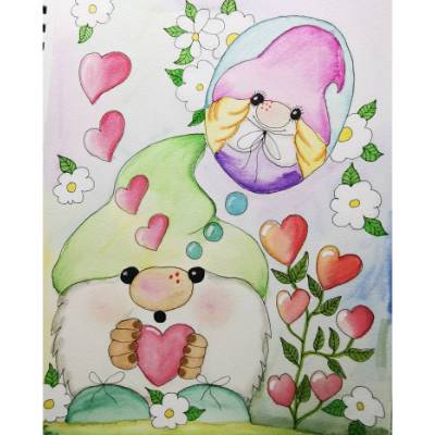 Valentinswichtel 2 Aquarell 