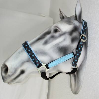 Pferdehalfter "Blue Star" Halfter Outdoor abwaischbar Stallhalfter Reithalfter Shetty Pony Vollblut Warmblut
