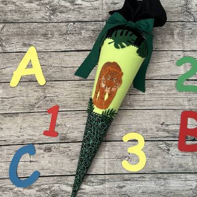 supercoole Dschungel-Schultüte mit Tiger-Motiv