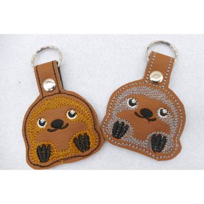 Schlüsselanhänger Lustiges Faultier aus veganem Kunstleder - Geschenk für Teens -  Schulanfang - Chillig - Sloth - Fauli