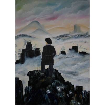 Blick ins Grüne - Originalgemälde in Öl auf Leinwand Keilrahmen, 50 x 70 cm