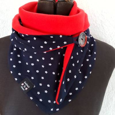 Sommer- Schaltuch, Dreiecktuch, mit Knopf, Wickelschal, Wendehalstuch