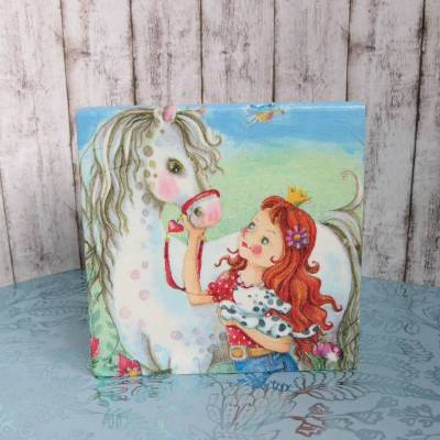Spardose Mädchen mit Pferd, Holzspardose Namen , personalisierbar