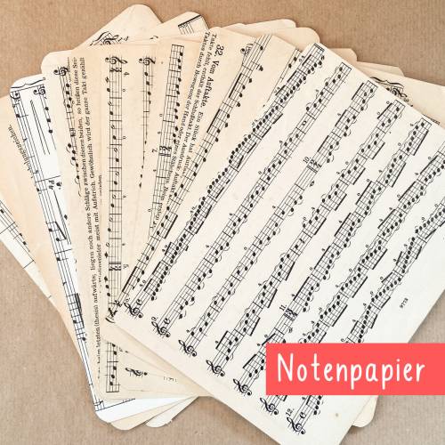 10 alte Notenblätter | A5 | antikes Notenpapier aus den 1910er Jahren | vintage Bastelpapier