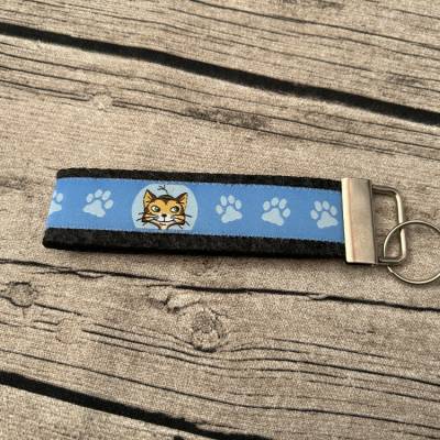 Schlüsselanhänger Filz Kater Findus Blau