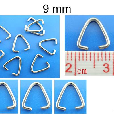 Dreiecksringe - Biegeringe - Aufhänger - silber - ca. 9 mm - Metall 