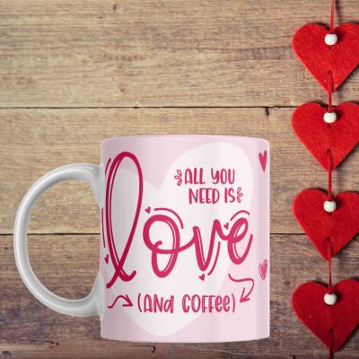Kaffeetasse mit Aufdruck Love, Kaffeebecher als Valentinstag Geschenk, Kaffeetasse weiß Geschenk für die Freundin
