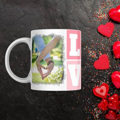 Kaffeetasse personalisiert mit Foto, Kaffeebecher als Valentinstag Geschenk, Kaffeetasse weiß Geschenk für die Freundin