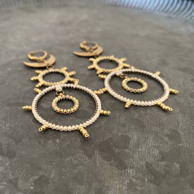 Ohrhänger • MoonFlower • leicht zu tragen •|• Ethno •|• Bohostyle •|• Mond •|• Sichel •|• Sonne •|• Licht