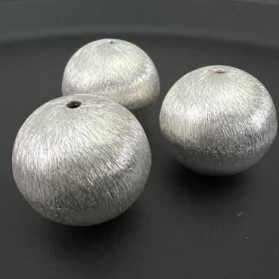 Sehr große Kugel, versilbertes Kupfer, gebürstet - 24 - 28 mm Durchmesser verfügbar