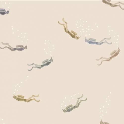 ab 50cm Taucher beige Watercolor - Sport Aquarell Druckstoff