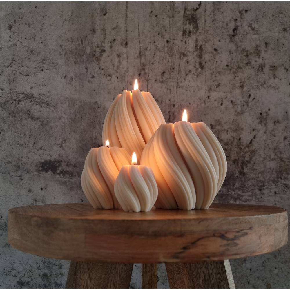 Wellen Kerze I Swirl Kerze I Sojawachs I Statement Kerzen I Geschenkidee I Groß I Art Home Decor I Handgefertigt
