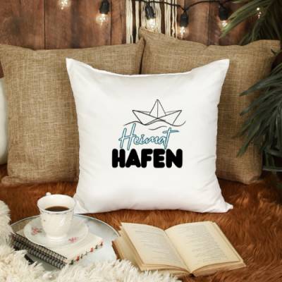 Kissenbezug  -  40x40 - Kissenhülle- Vintage- sublimiert- Heimat Hafen
