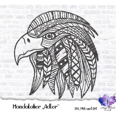 Foliendatei Mandalatier Adler  SVG,PNG,DXF