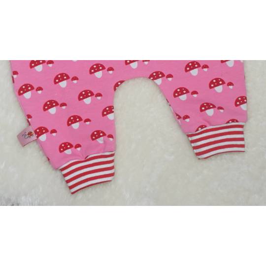 Newborn Baby Set - Romper, Strampler & Mütze Gr. 50 - rosa Fliegenpilze Bild 3