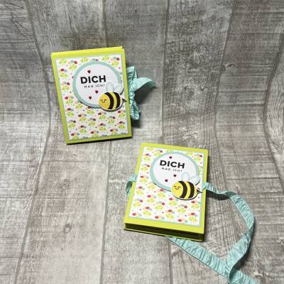 Minialbum „Dich mag ich“ Leporello Fotoalbum Album Fotos Erinnerungen Biene Geschenkidee Handmade Stampin‘ Up!