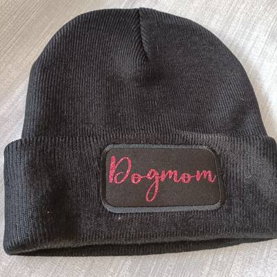Wollmütze Dogmom: Glitzer, Stil & Wärme! 100% Polyacryl  Perfekt für trendige Hundeliebhaberin