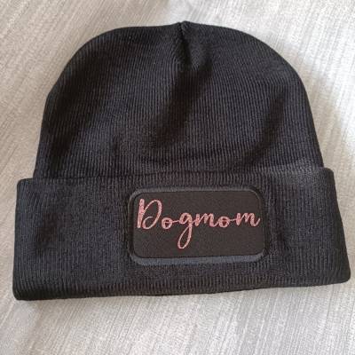 Wollmütze Dogmom: Glitzer, Stil & Wärme! 100% Polyacryl  Perfekt für trendige Hundeliebhaberin