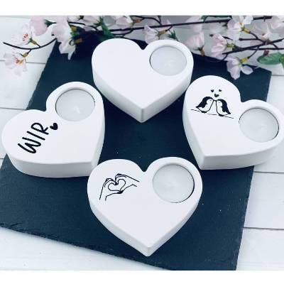 Kerzenhalter, Teelichthalter, Kerzenhalter in Herzform, Valentinstag, Muttertag