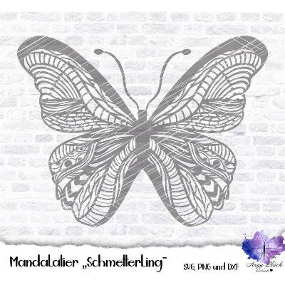 Foliendatei Mandalatier Schmetterling  SVG,PNG,DXF