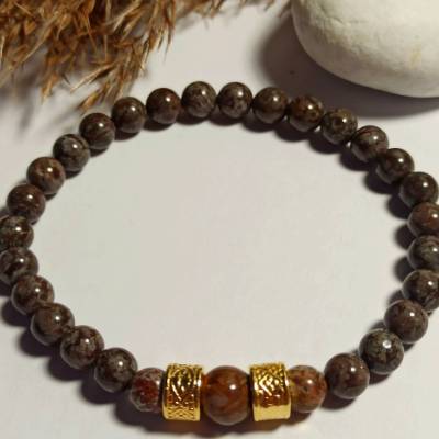 Herren Armband Edelstein Obsidian