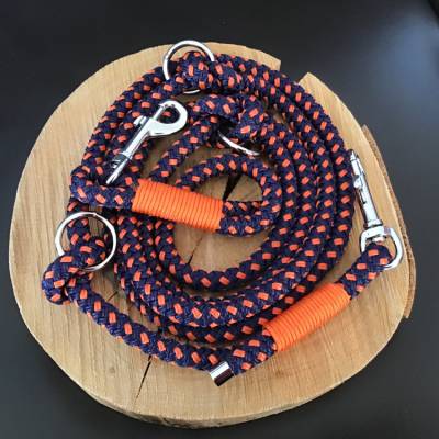 Farblich tolle Seil-Hundeleine dreifach verstellbar