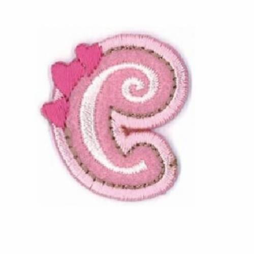 Buchstabe -C- Applikation rosa