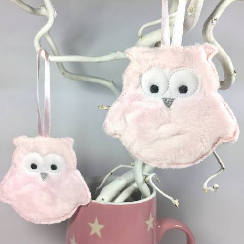 Zuckersüße Eulen-Anhänger rosa