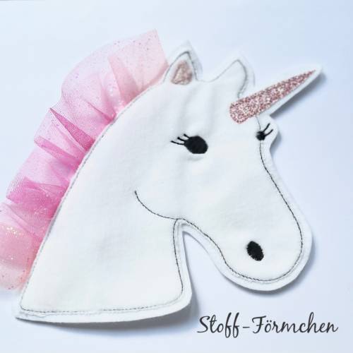 Große Einhorn-Applikation weiß