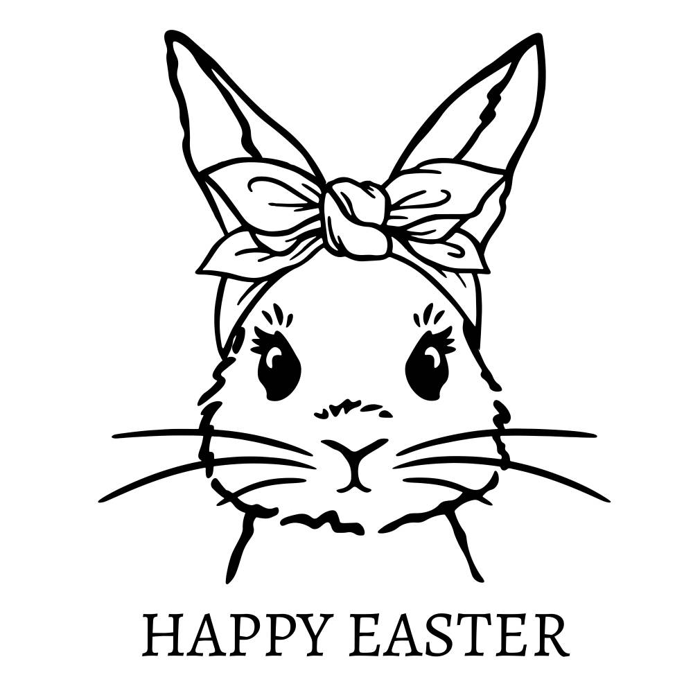 Süßer Osterhase Plotterdatei - Frühling Ostern - SVG Download Datei - Plotterdatei - Basteln - DIY - Cricut Bild 1