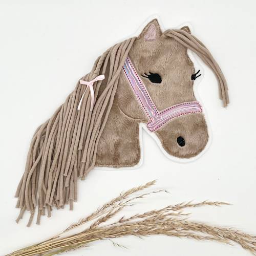 Große Pony Lulu-Applikation hellbraun