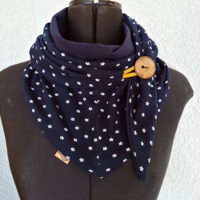 Sommer- Schaltuch, Dreiecktuch, mit Knopf, Wickelschal, Wendehalstuch