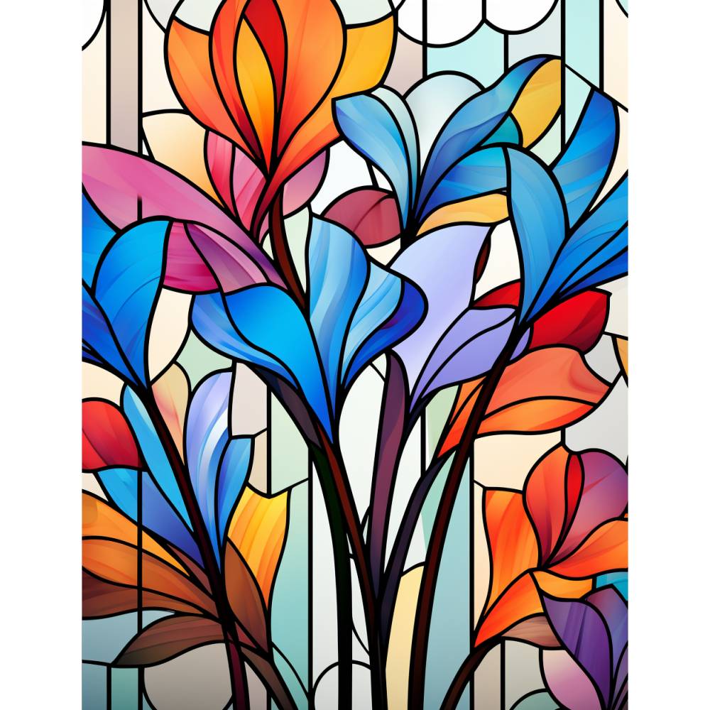 Glasblumen Malbuch 180 Seiten zum ausdrucken PDF Erwachsene Kinder Bild 4