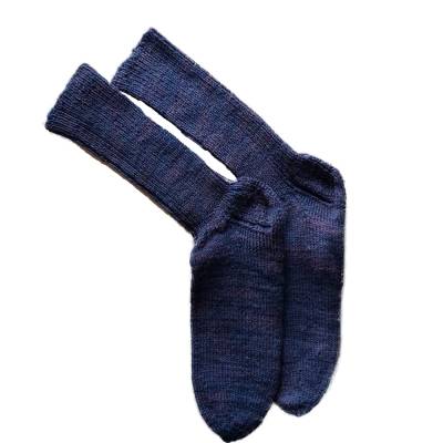 Blaue handgestrickte Wollsocken mit Farbverlauf, Yogasocken Unisex 40/41
