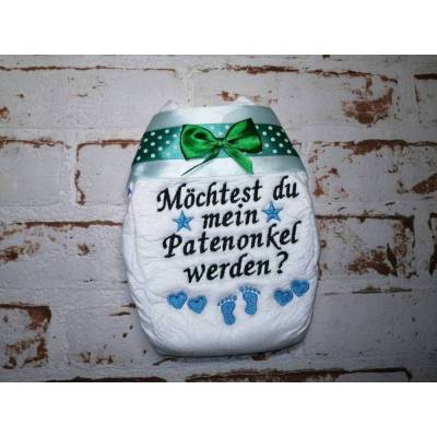 Bestickte Windel für Taufe