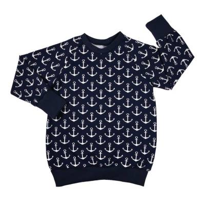 Pullover Sweater Maritim "Glücksanker" - ab Gr. 44 bis 152 - Baby Frühchen Jungen Mädchen