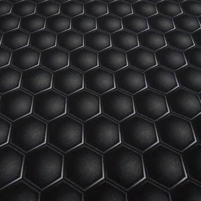 Stoff Baumwolle French Terry Sweatshirtstoff Hexagon grafisches geometrisches Muster grau schwarz Kleiderstoff Kindersto