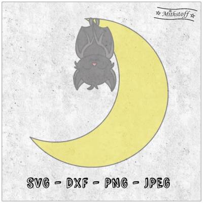 Plotterdatei - Schlafende Tiere - Fledermaus - Serie - SVG - DXF - Datei - Mithstoff