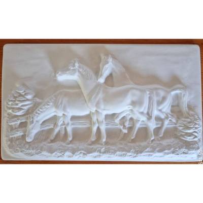 Pferde - 1 großes Relief  ca. 17cm hoch mit Anhänger
