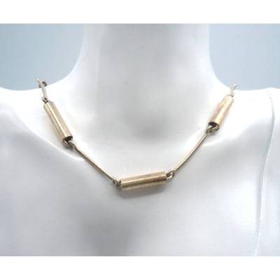 Kult 80ger Jahre Silber Kinder Tube Collier - Designerstück aus Pforzheim