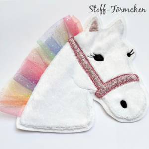 Große Pony Lulu-Applikation weiß