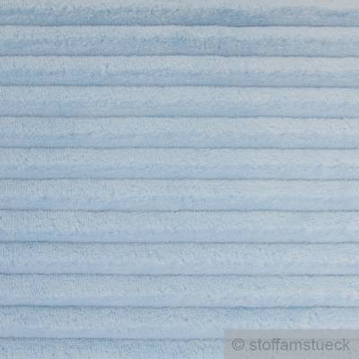 Stoff Polyester Minky Fleece hellblau Streifen Soft Fleece Mole Fleece Plüsch