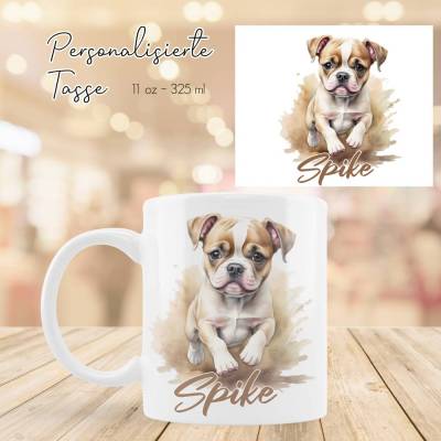 Personalisierte Tasse mit Hunderasse - Kaffeetasse mit Hund , Rasse nach Wahl , wunsch Name